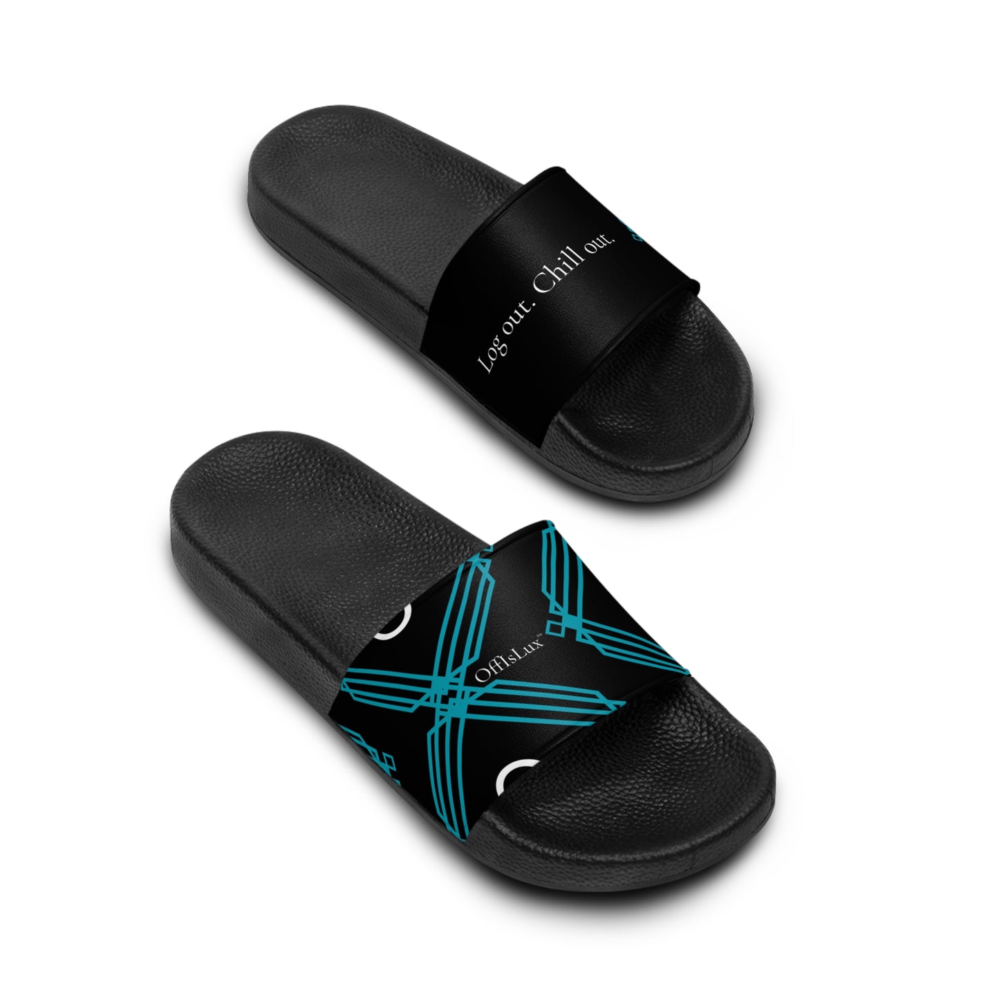 Black Edition - Log Out. Chill Out.– Slide Sandals | OffIsLux™