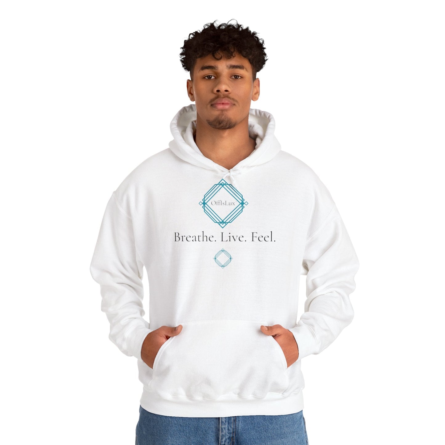 Breathe. Live. Feel. - Hoodie unissexo | OffIsLux™