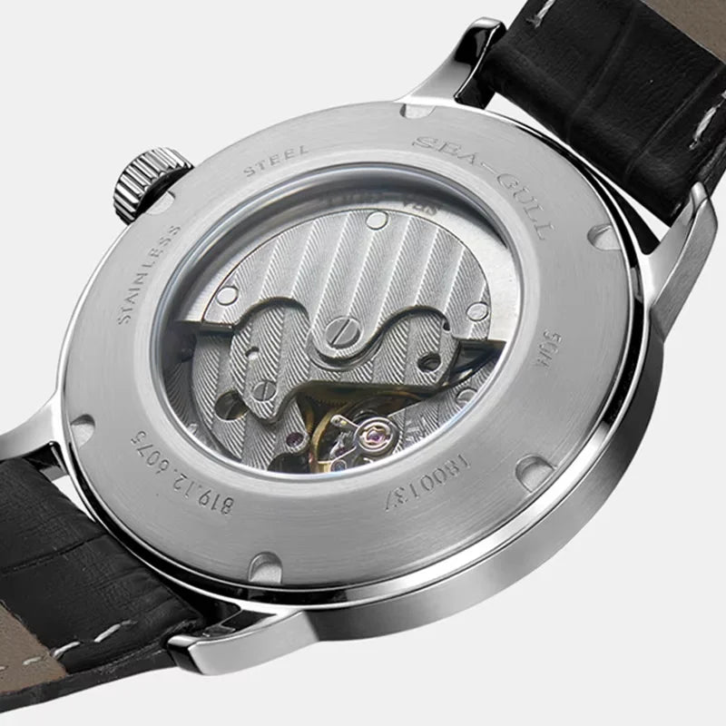 Mechanical Business Watch – Waterproof Leather Strap, Classic Design