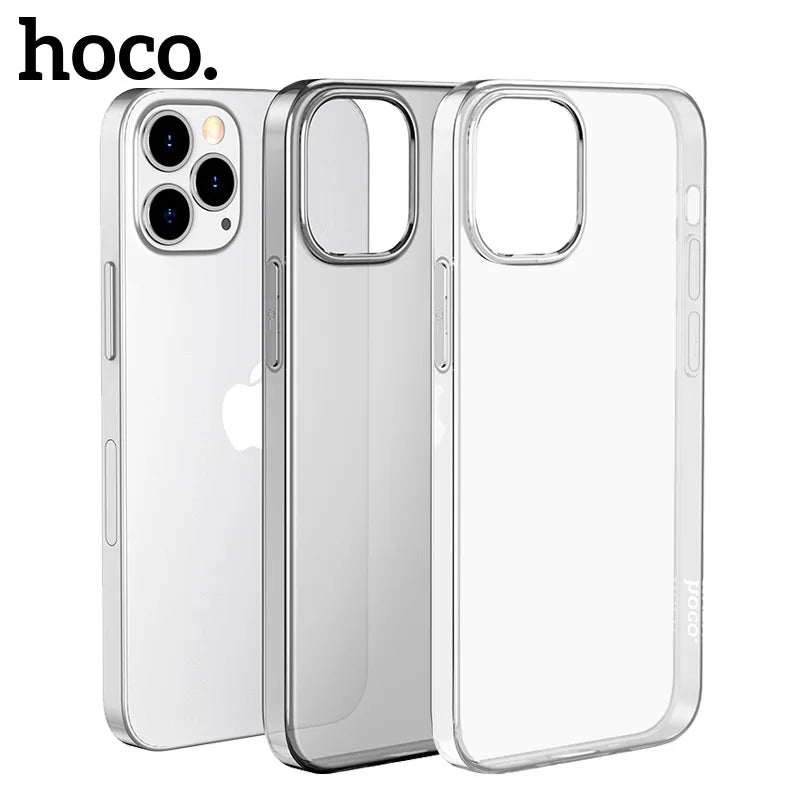 HOCO Ultra-Thin Clear TPU Case – iPhone 13 to 15 Plus | Soft & Slim Transparent Cover
