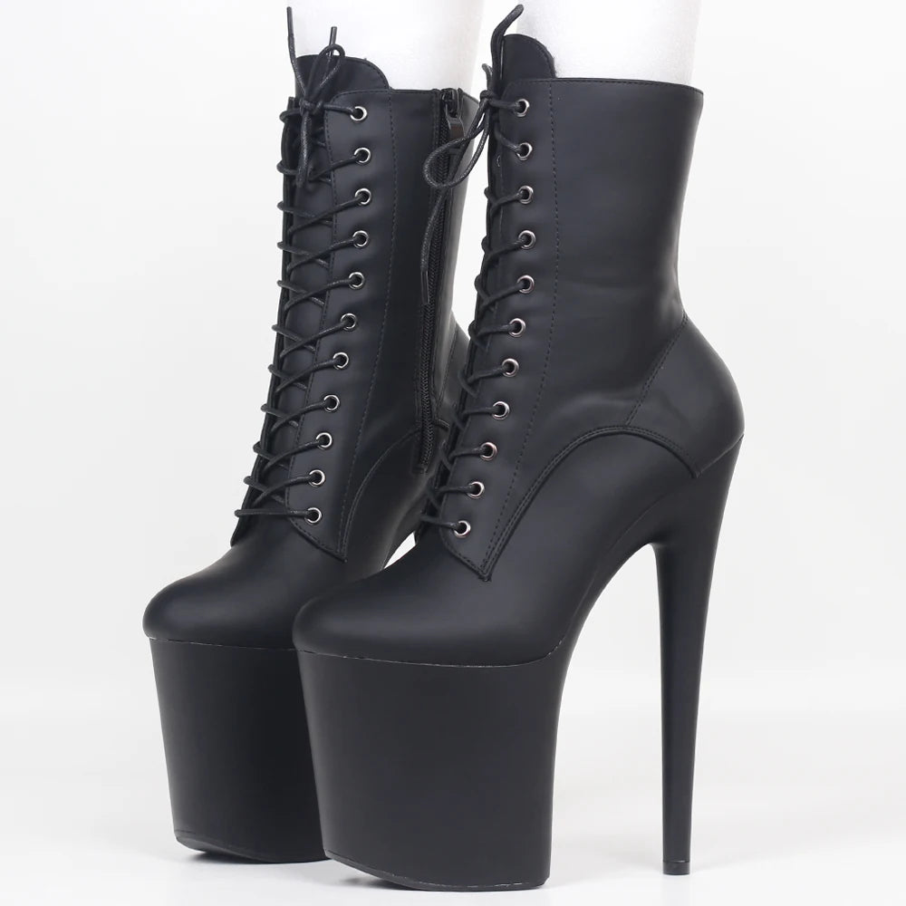 JIALUOWEI Xtreme | 20CM Platform Boots – Bold, Lace-Up Statement