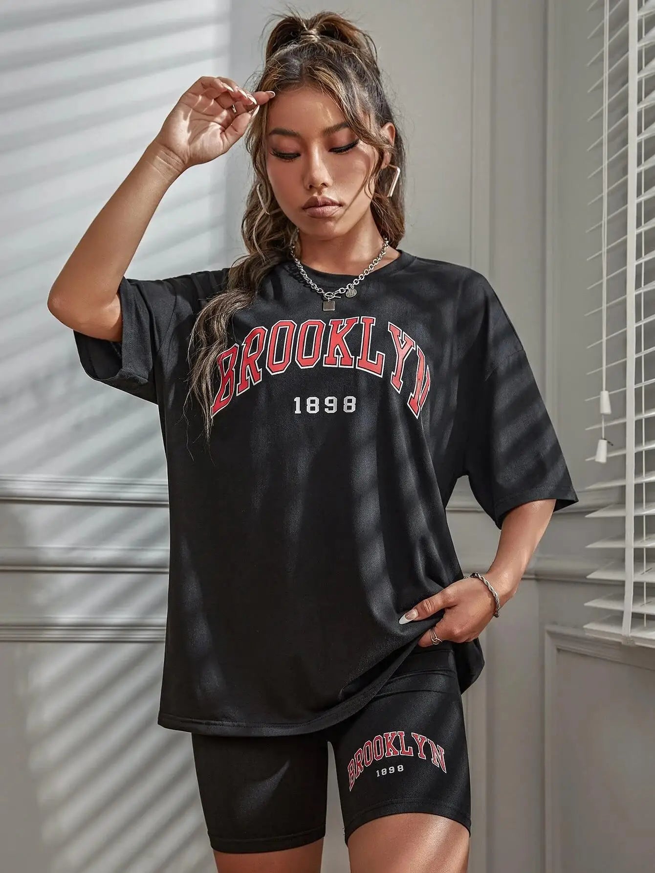 Brooklyn Graphic Set – Oversized Tee & Soft Shorts