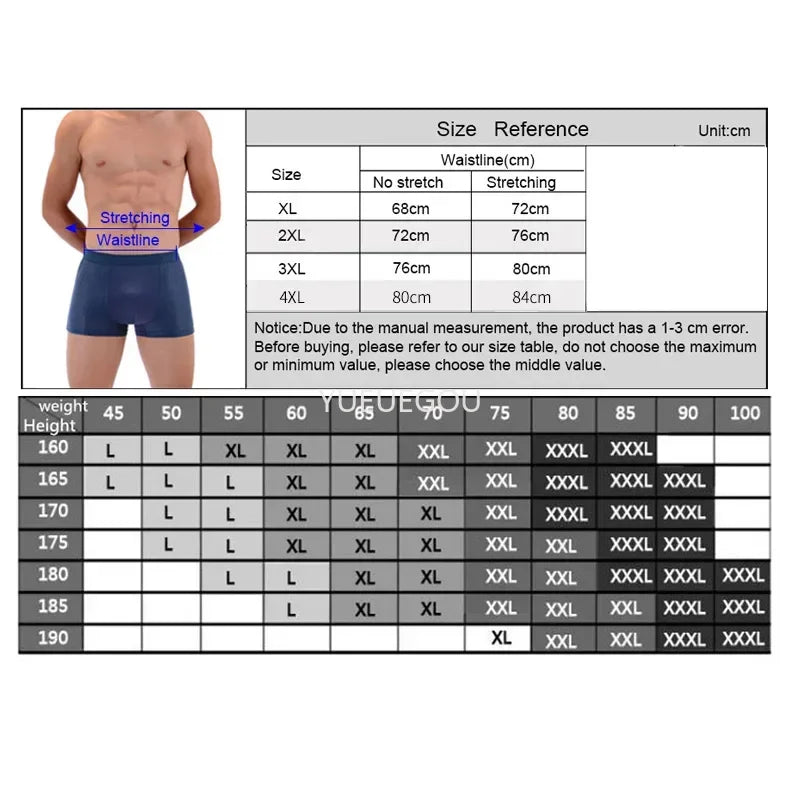 4-Pack Bamboo Boxer Briefs – Ultra Soft, Anti-Odor, Mesh Ventilation Comfort