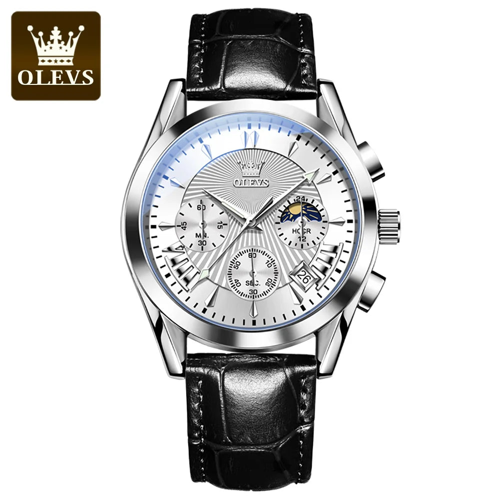 Business Leather Watch – Waterproof Quartz Wristwatch, Minimalist Dial
