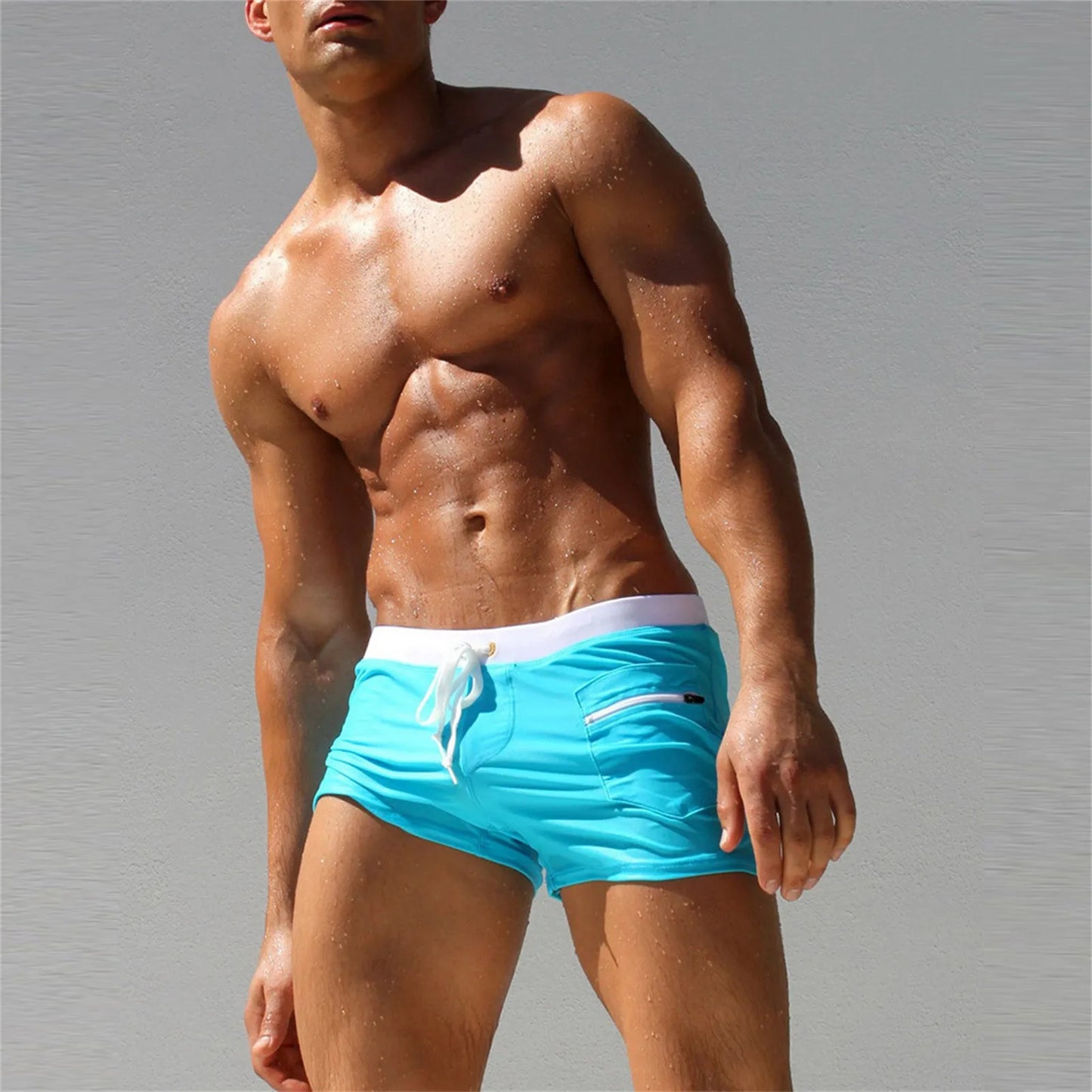 Swim Shorts with Zipper Pocket — Fast Dry Boardshort Joggers