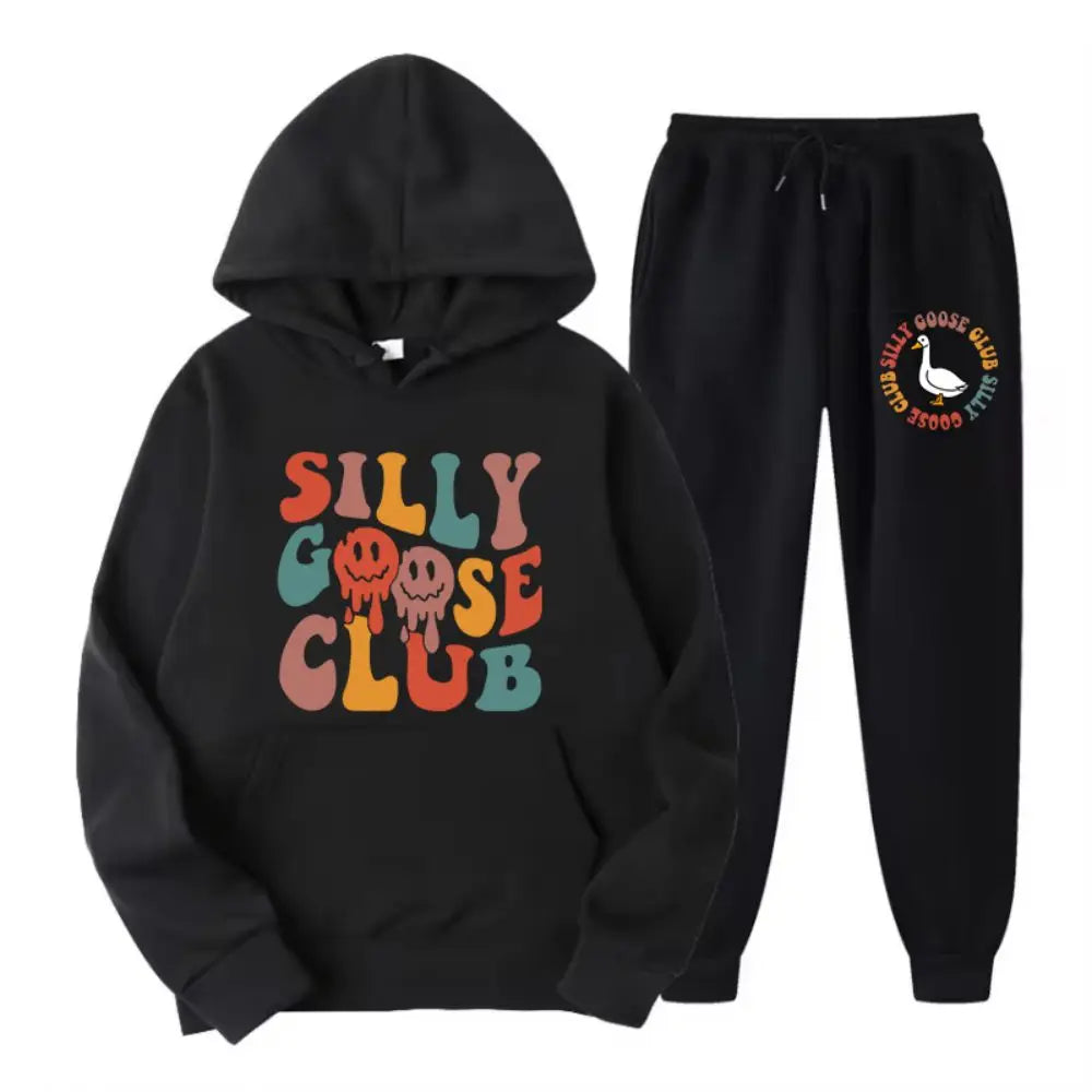 Loose Hoodie & Pants Set – Streetwear Printed Tracksuit