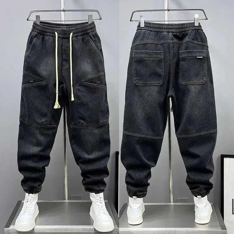 Black Cargo Jeans – Baggy Streetwear Harem Pants