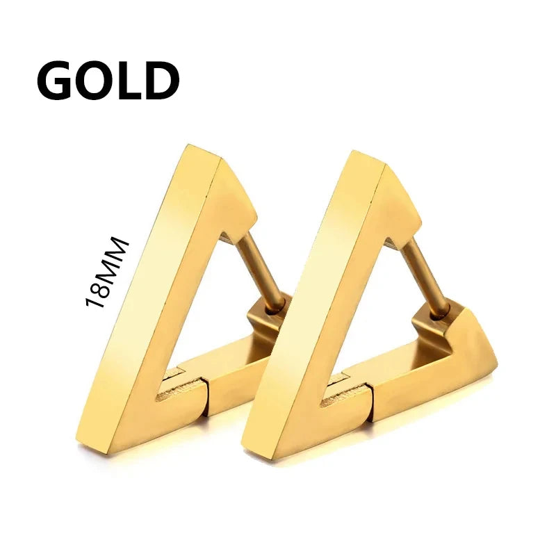Geometric Triangle Stud Earrings – Punk Rock Style for Unisex