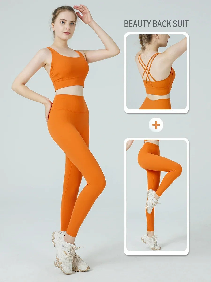 2-Piece Yoga Tracksuit — Women's Athletic Wear Sports Bra & Leggings Fitness Gym Outfit