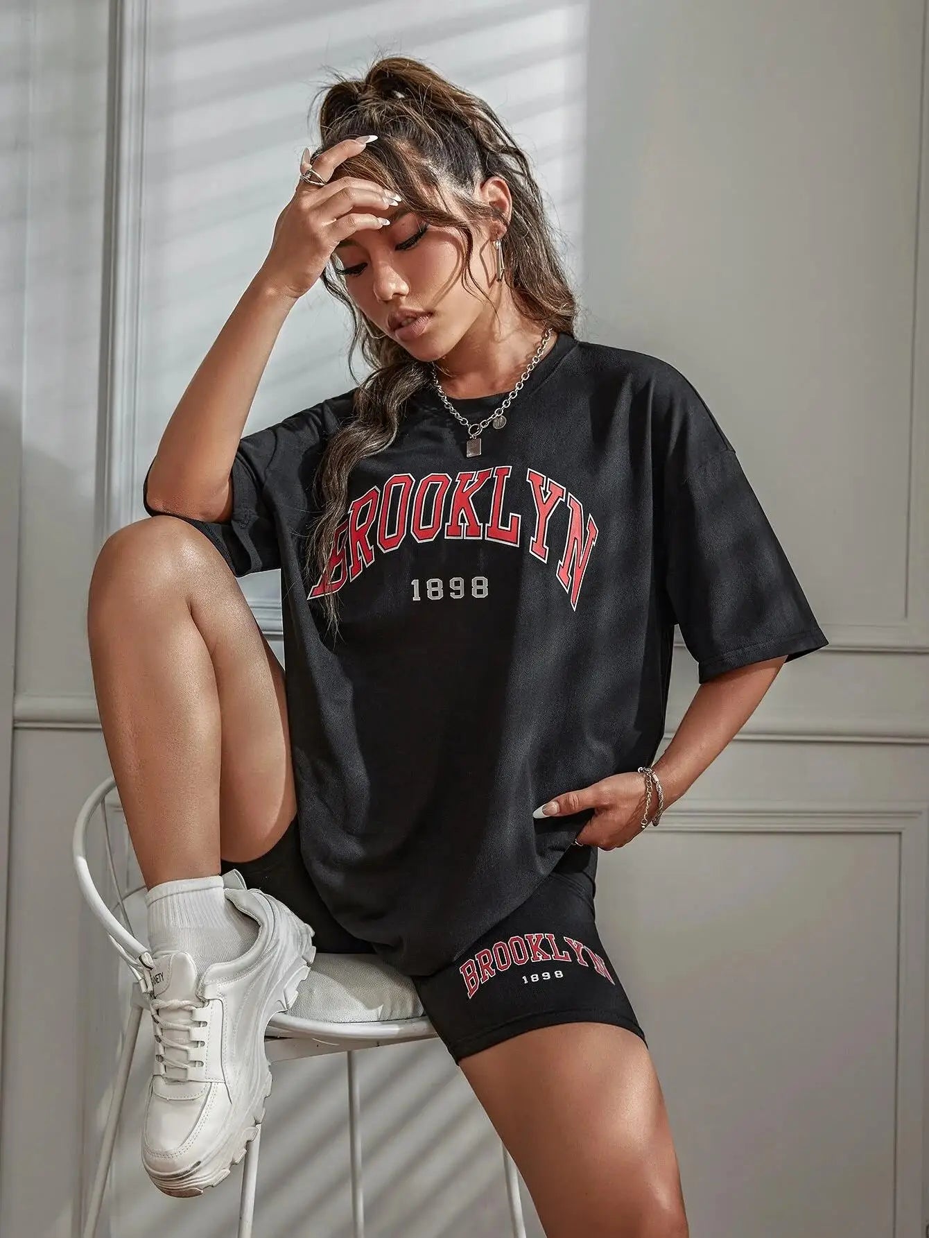 Brooklyn Graphic Set – Oversized Tee & Soft Shorts