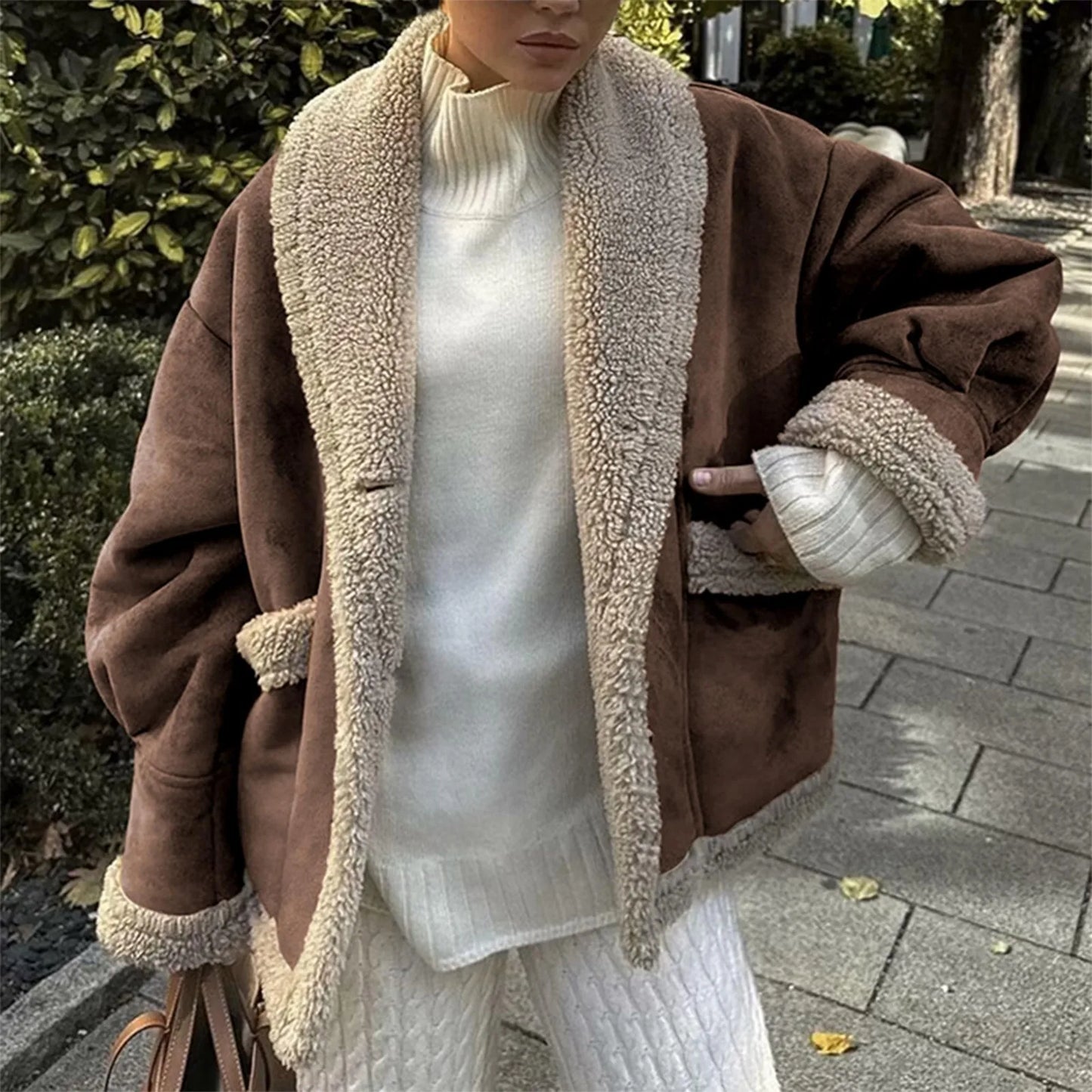 Fleece Lapel Short Coat