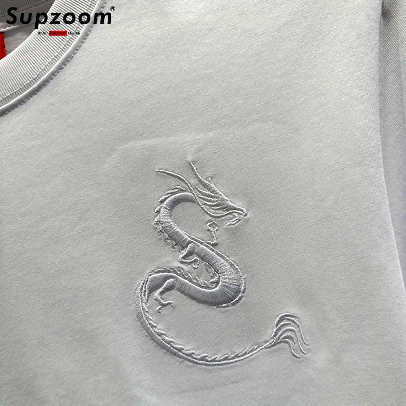 Heavy Texture Embroidered Tee – Loose Fit