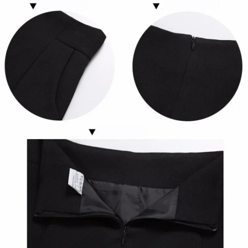 A-Line Wide Leg Chiffon Shorts — Black & White Chic Suit
