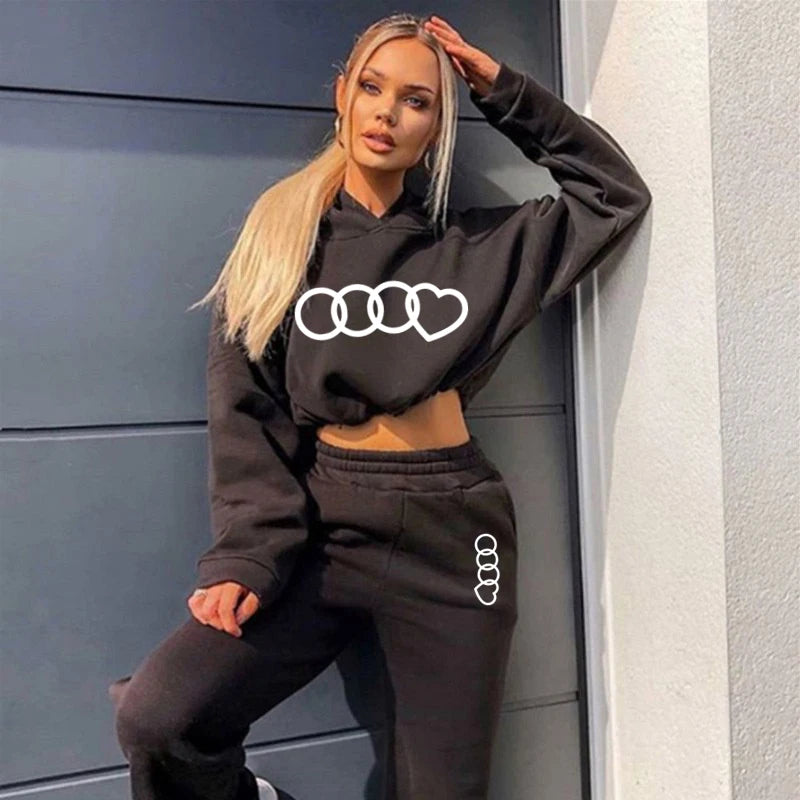 Hooded Drawstring Short Top & Pants Tracksuit Set – Daily Two Piece