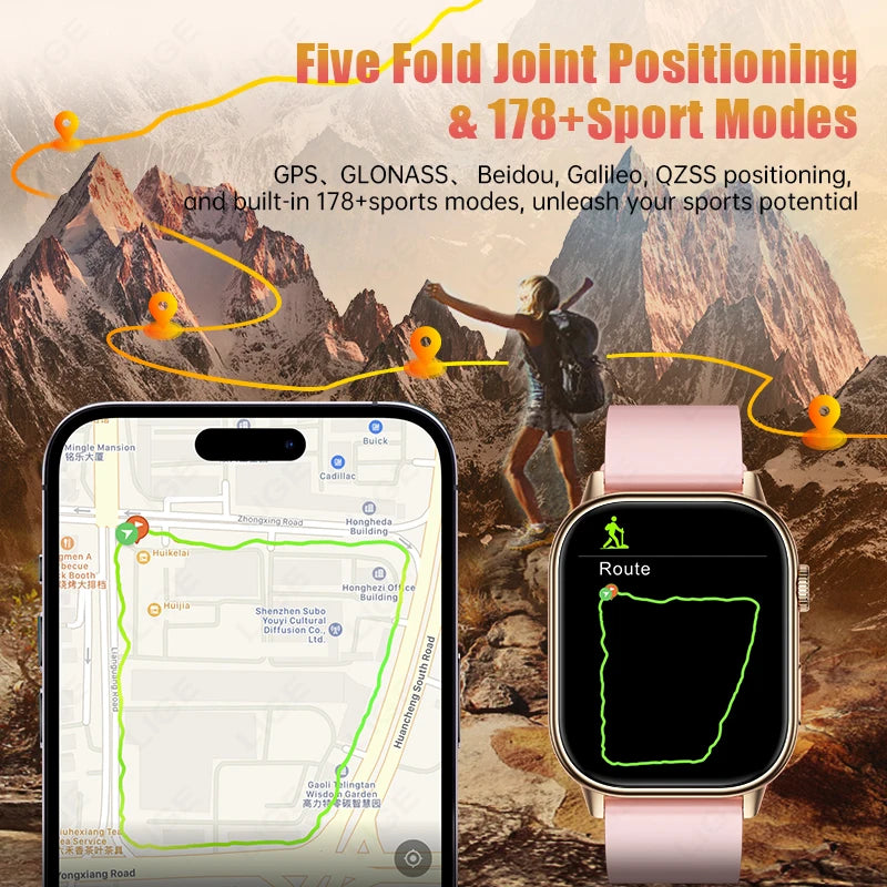 GPS Smartwatch with HD Screen – Waterproof Fitness Tracker