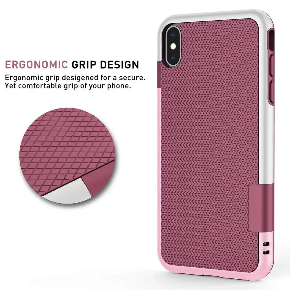 Hybrid Shockproof Silicone Armor Case – iPhone 6 to 15 Plus | Anti-Slip Grip Protection