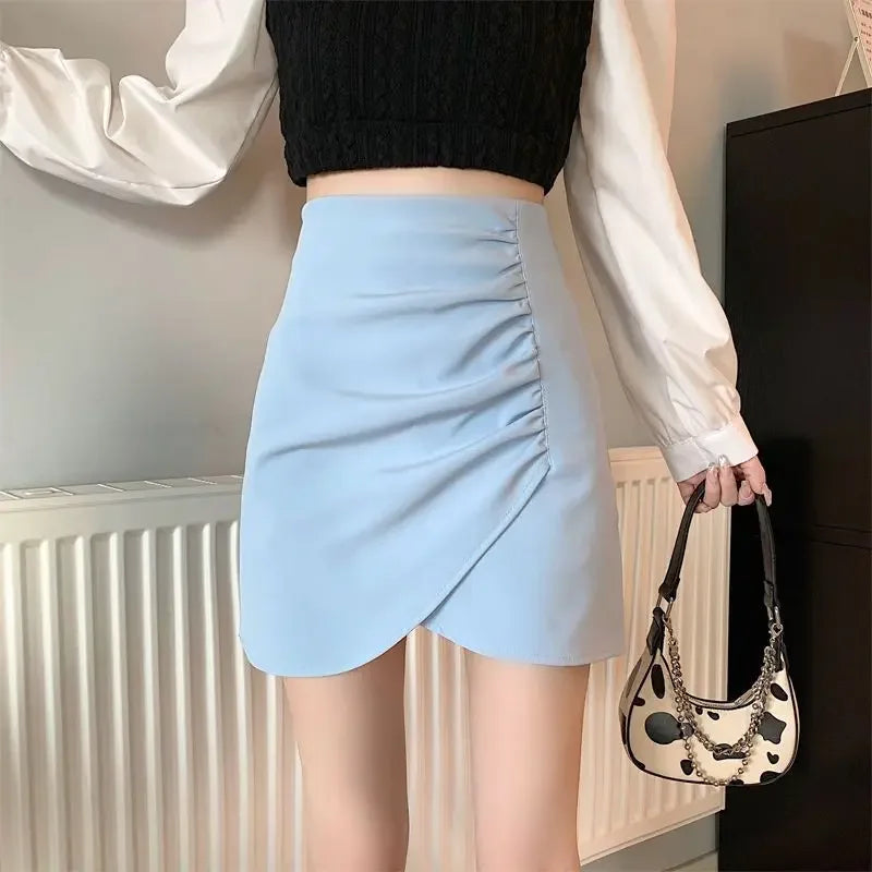 Black High Waist Wrap Mini Skirt — Casual Stylish A-Line
