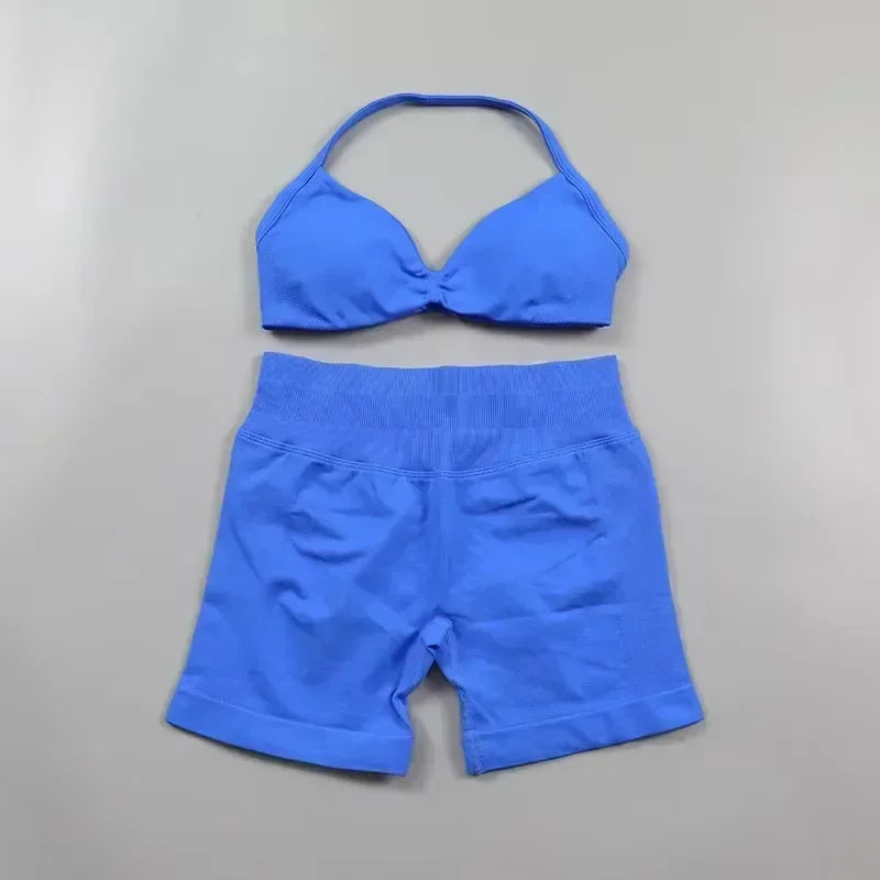 StrappyCore Seamless Set – High Waist Shorts + Bra
