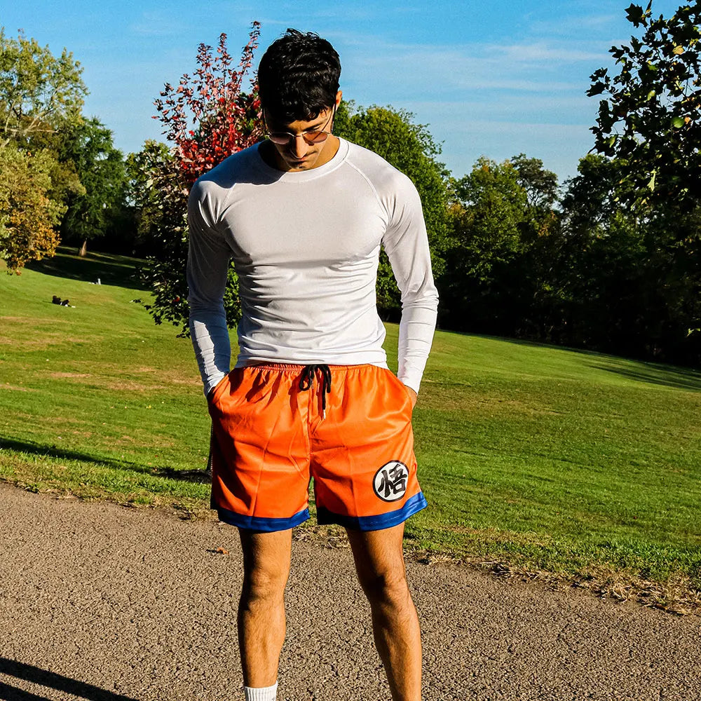 Anime Inspired 2-in-1 Quick Dry Mesh Shorts – Summer Sports Workout Pants