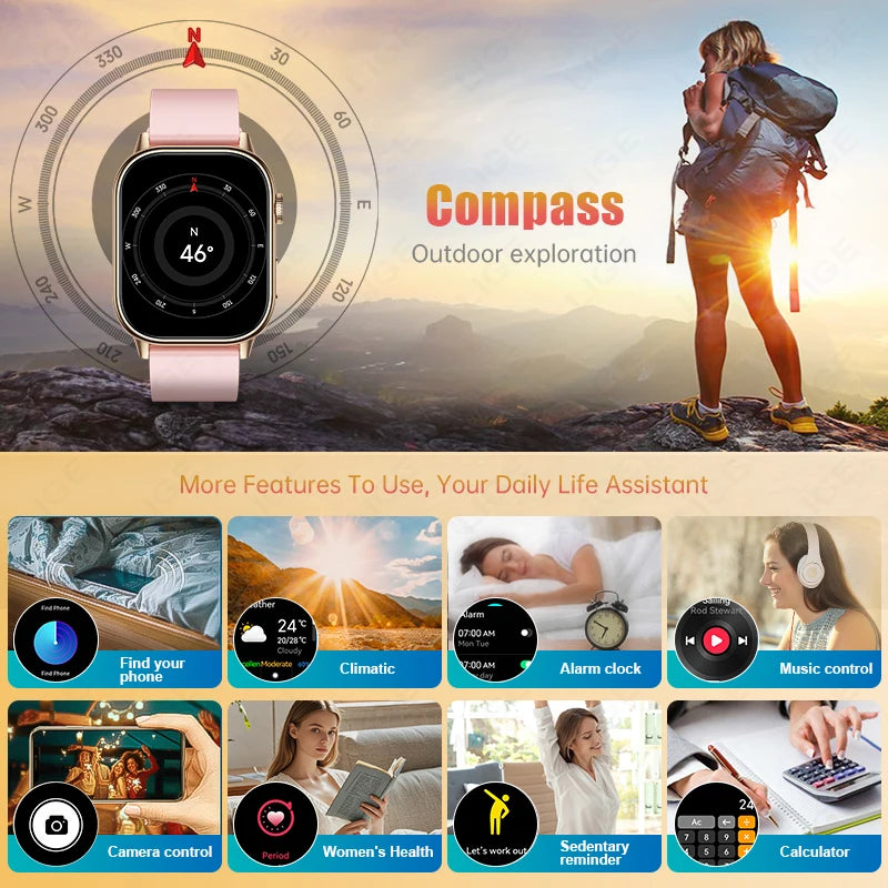 GPS Smartwatch with HD Screen – Waterproof Fitness Tracker