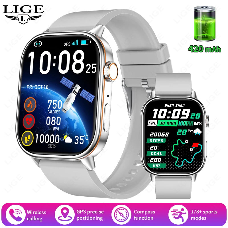 GPS Smartwatch with HD Screen – Waterproof Fitness Tracker