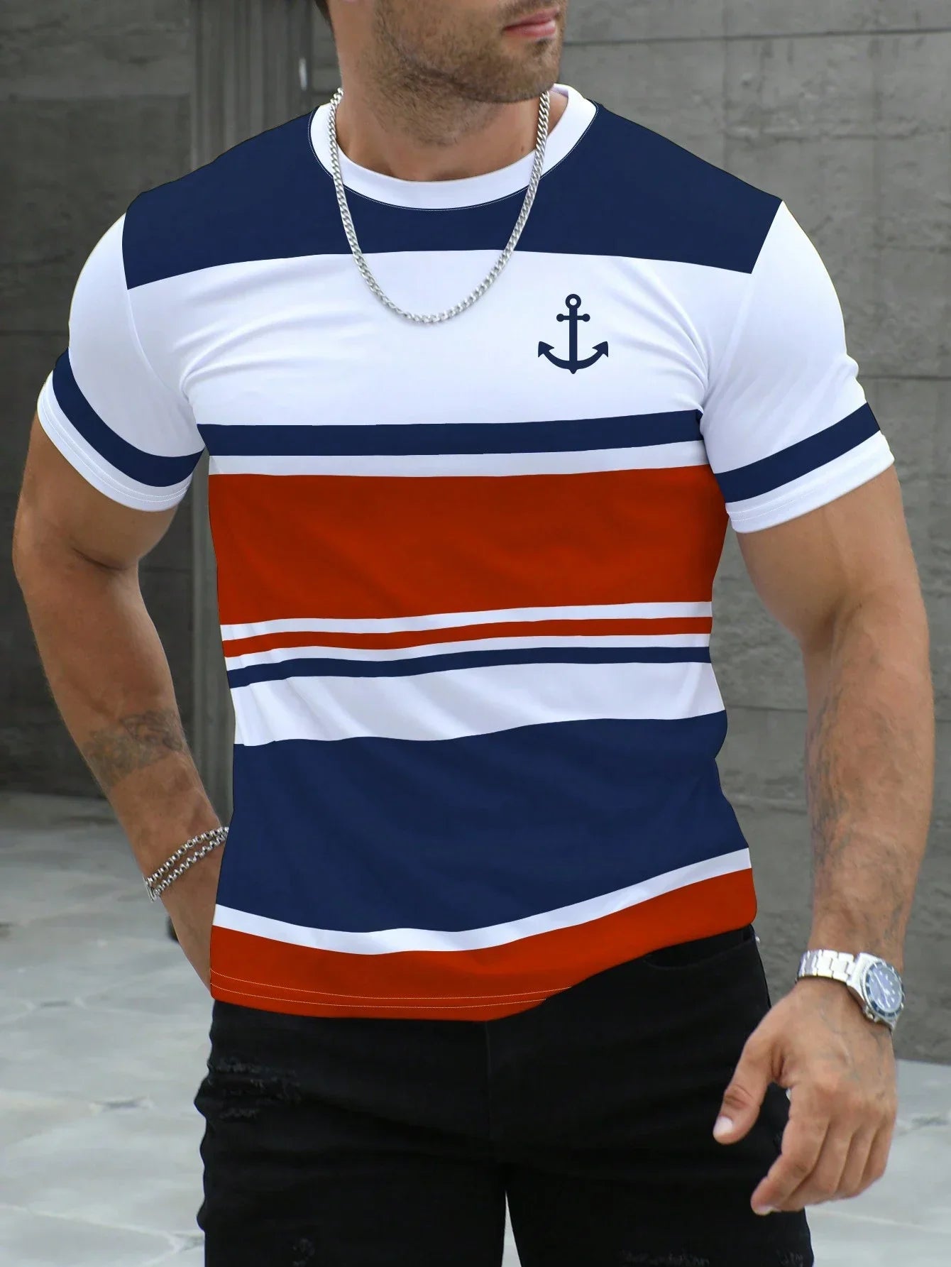 Striped Quick-Dry Tee – Breathable Comfort
