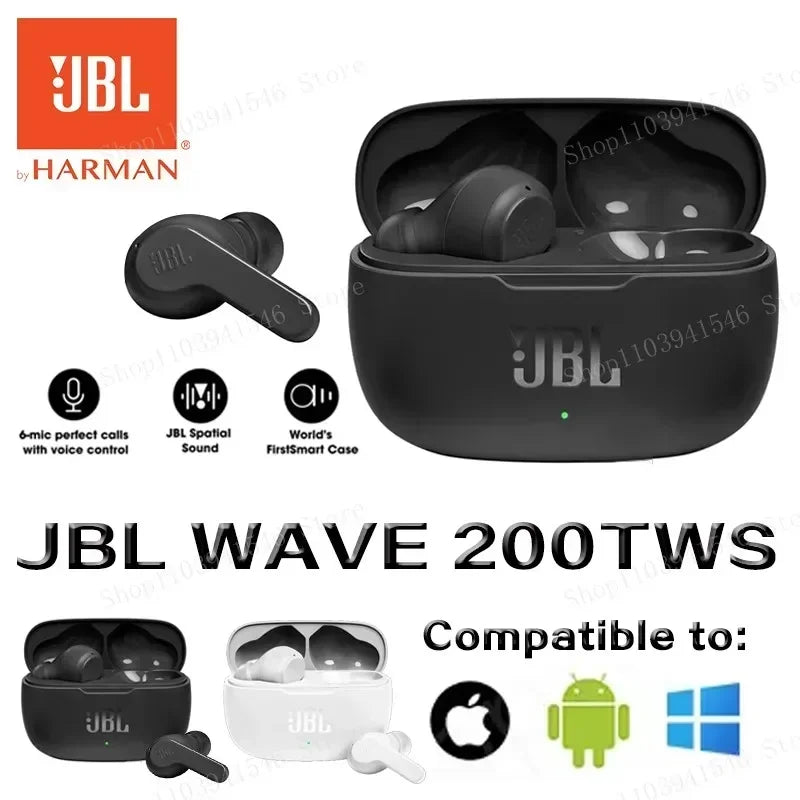 JBL WAVE 200TWS – Earbuds Bluetooth 5.0 Esportivos com Microfone – Versão HK Oficial