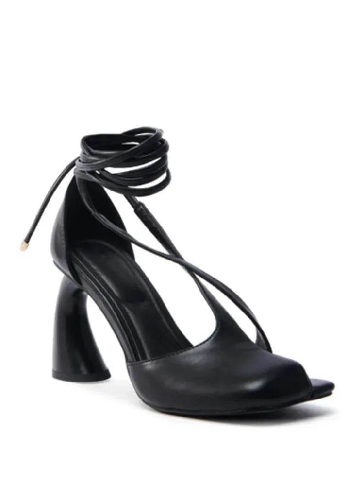 SummerFlex Sandals | Women’s Irregular Thick Heels – Stylish, Party-Ready Ankle Strap
