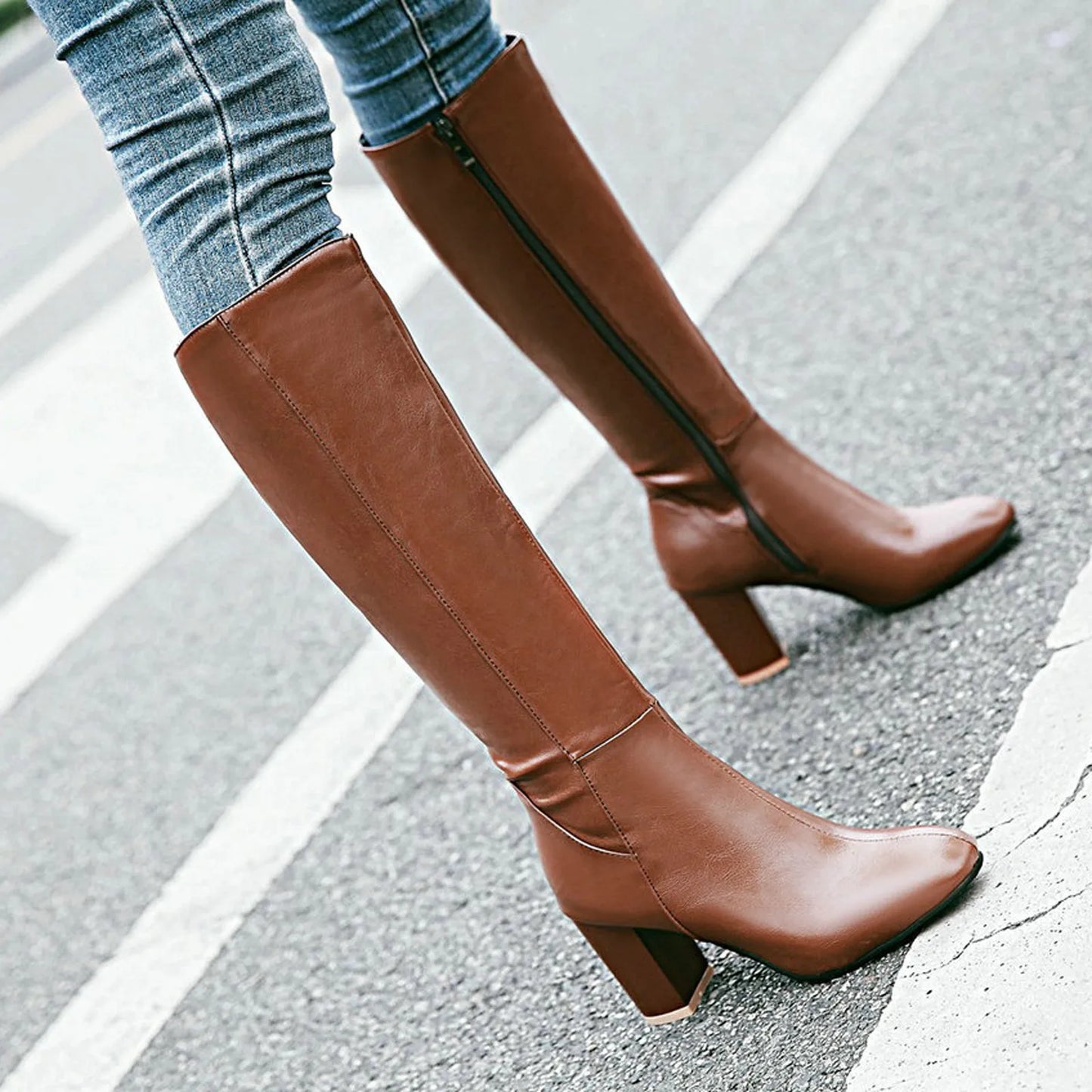 HoofWalk | Hoof Heel Side Zipper Long Boots – Outdoor Comfort