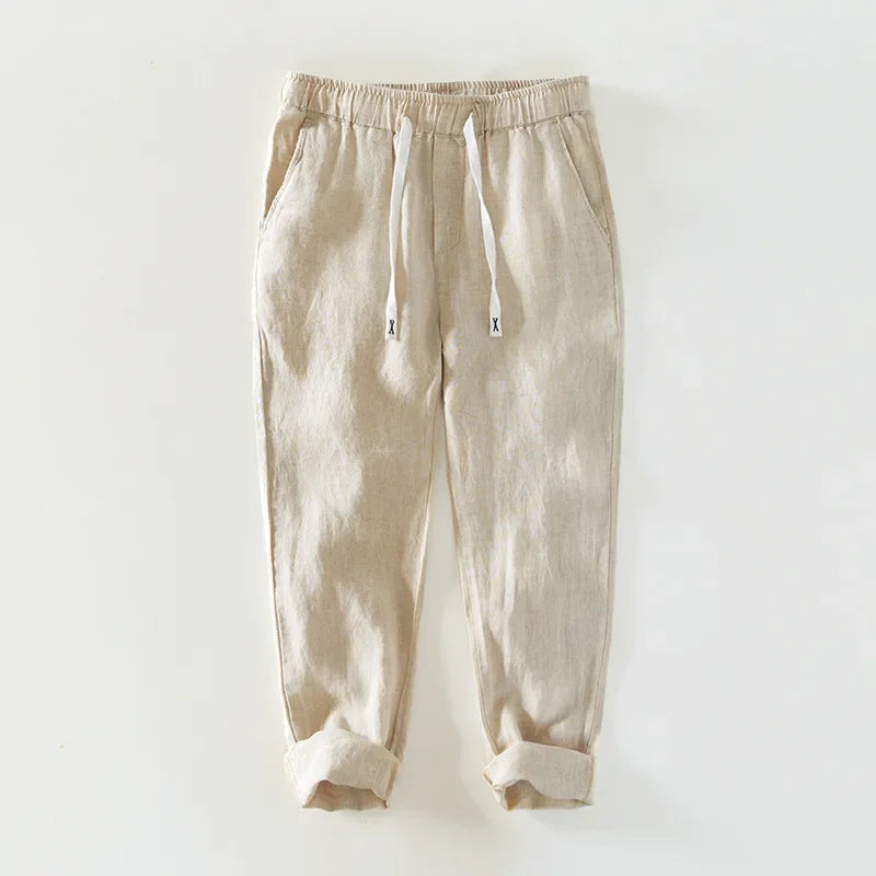 100% Linen Oversized Simple Casual Trousers