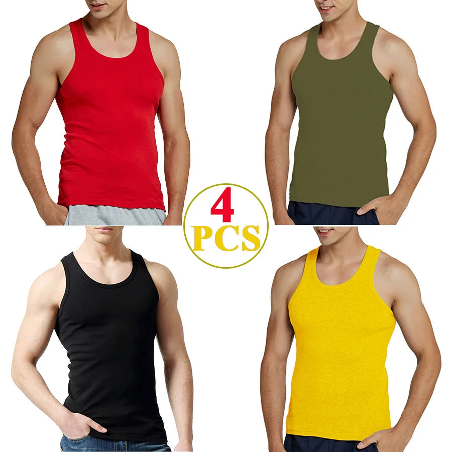 Classic Cotton Tank Pack – Slim Fit 4-Piece Set