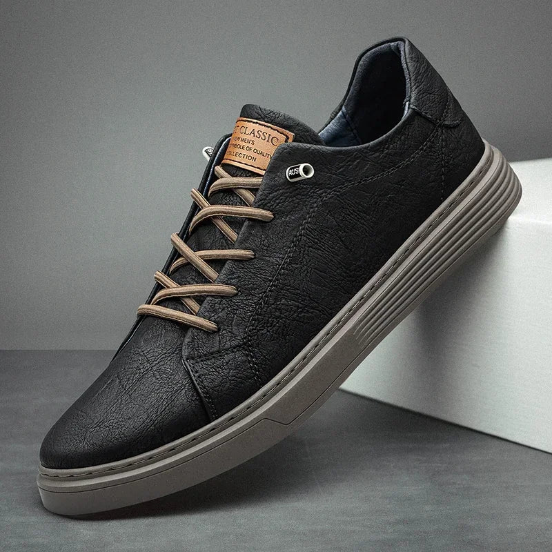 Genuine Leather Oxford Shoes — Italian Style with Rubber Sole