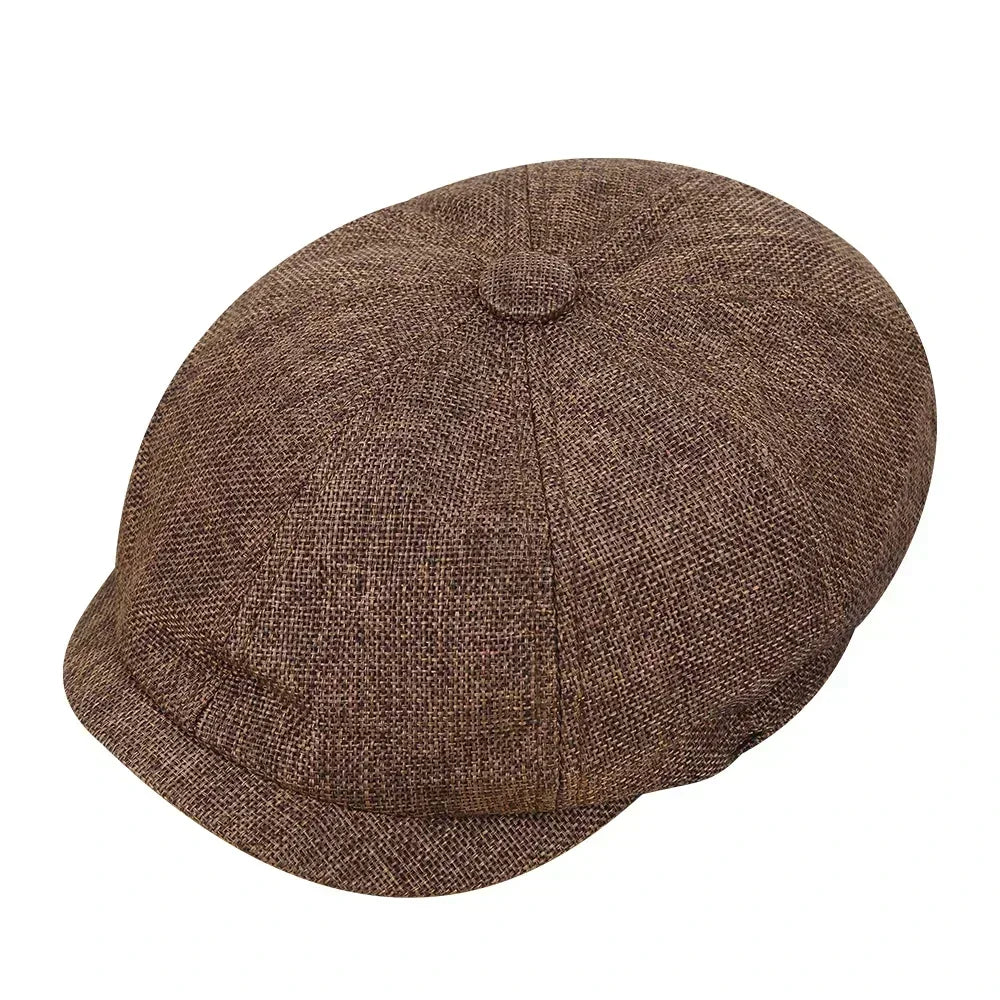 Vintage Tweed Flat Cap – Peaky Blinders Style Beret Hat for Men
