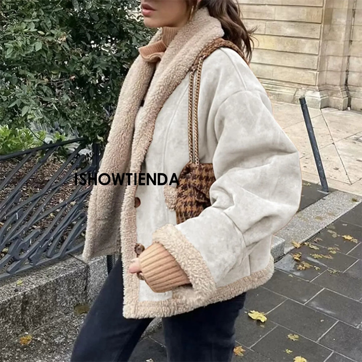Fleece Lapel Short Coat