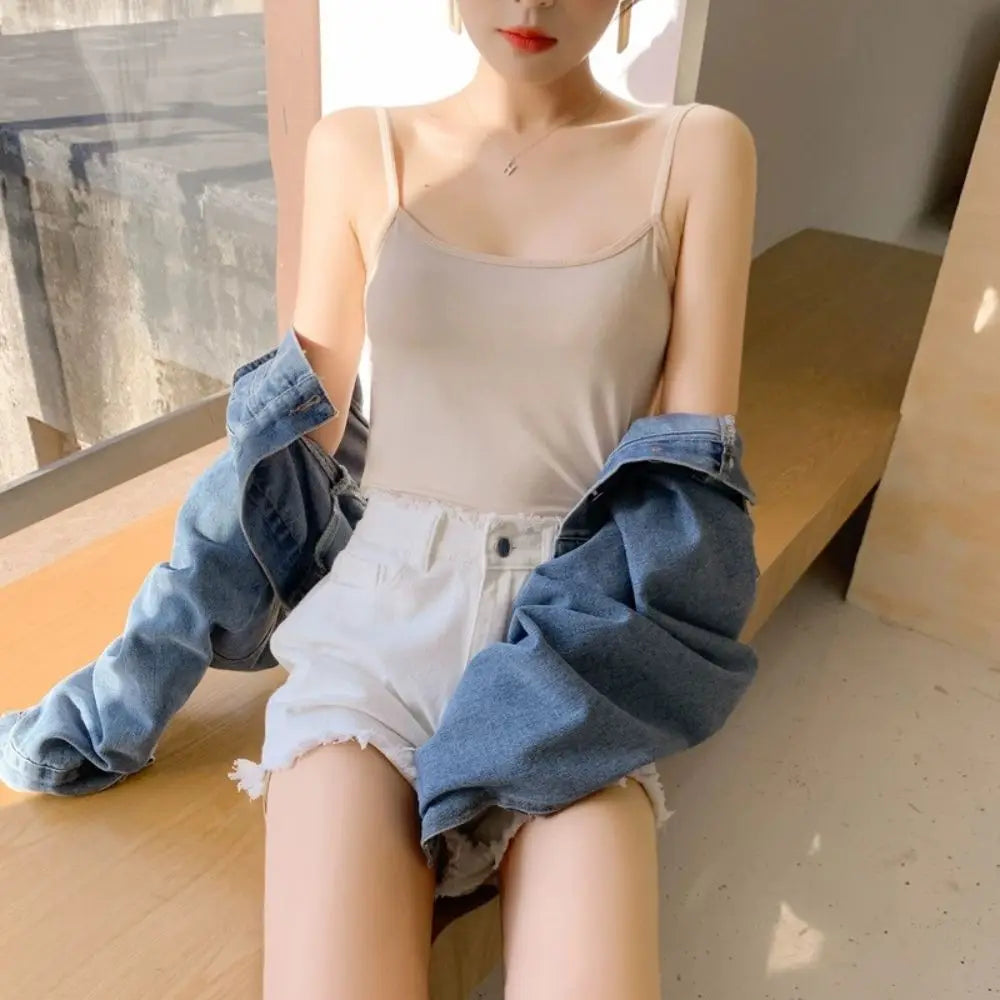 Black & White Modal Tank Top — Skinny Bottoming Vest