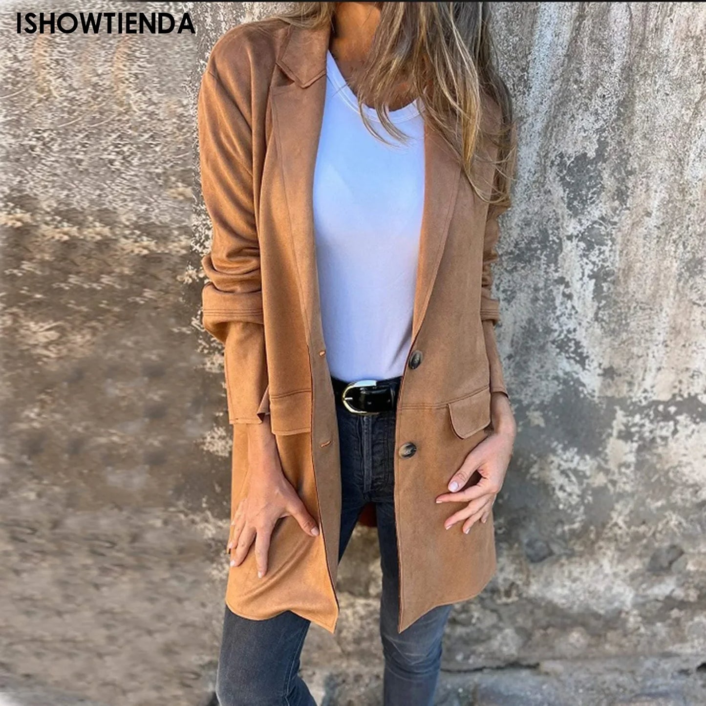 Solid Blazer Overcoat