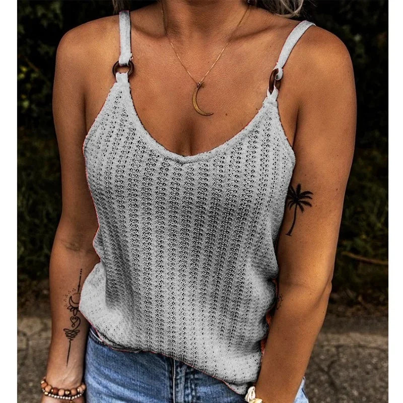 Backless Casual Tank Top — Loose Solid Sling
