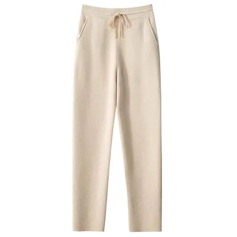 Cashmere Knit Sweater & Harem Pants Set – Autumn Winter Suit