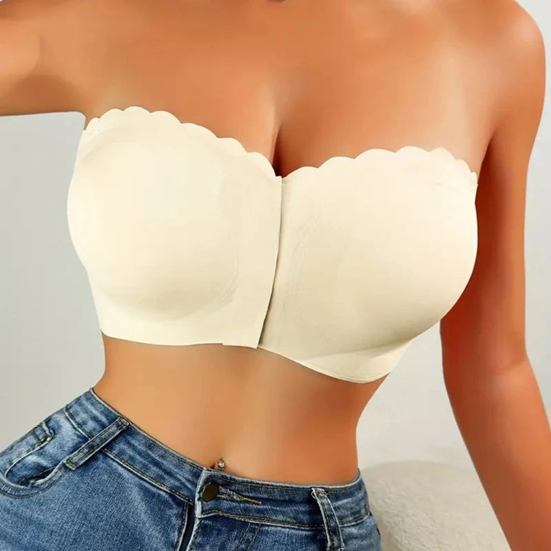 Front Button Strapless Bra – Casual, Comfortable