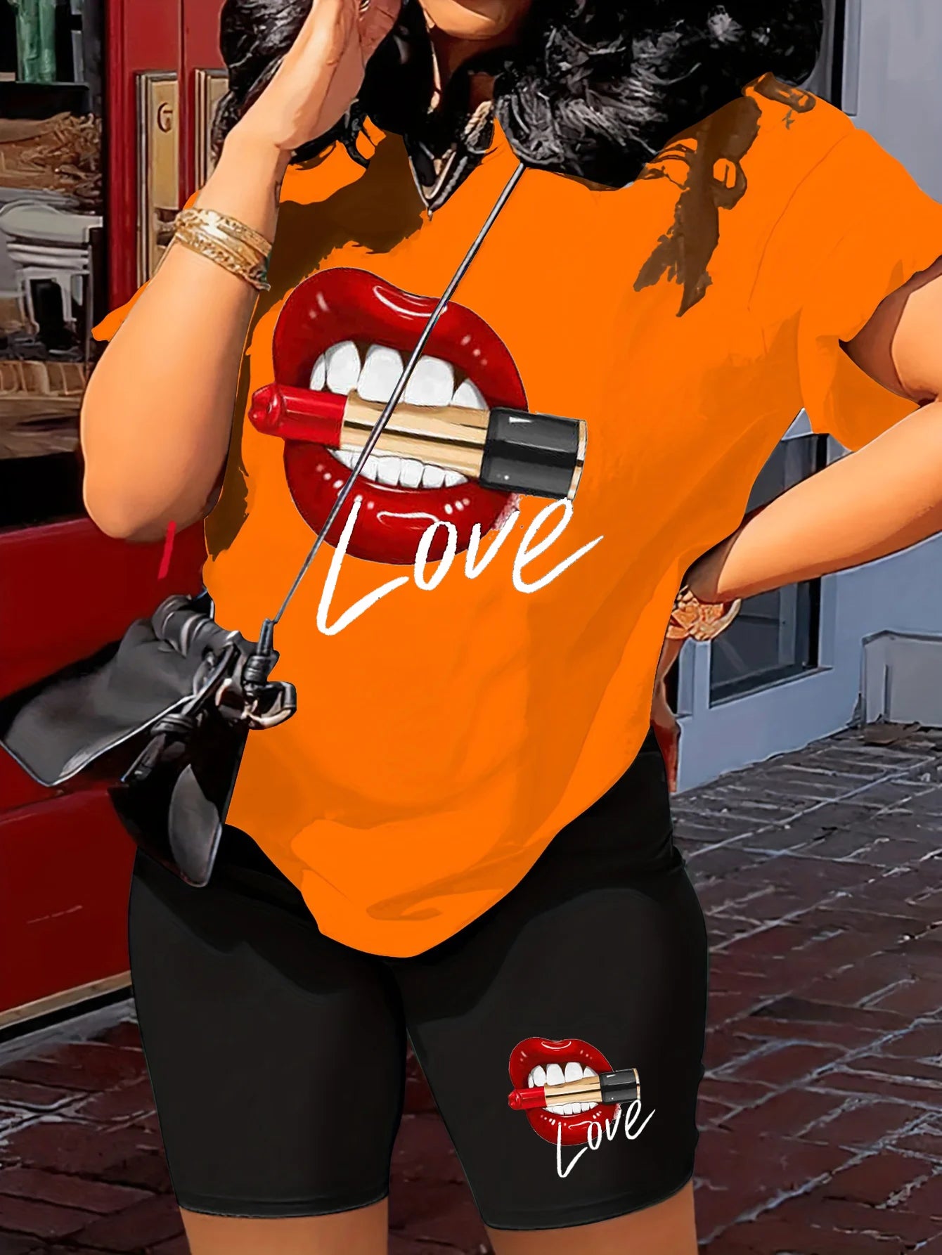 Love Print Set – Lip Tee & Lounge Shorts