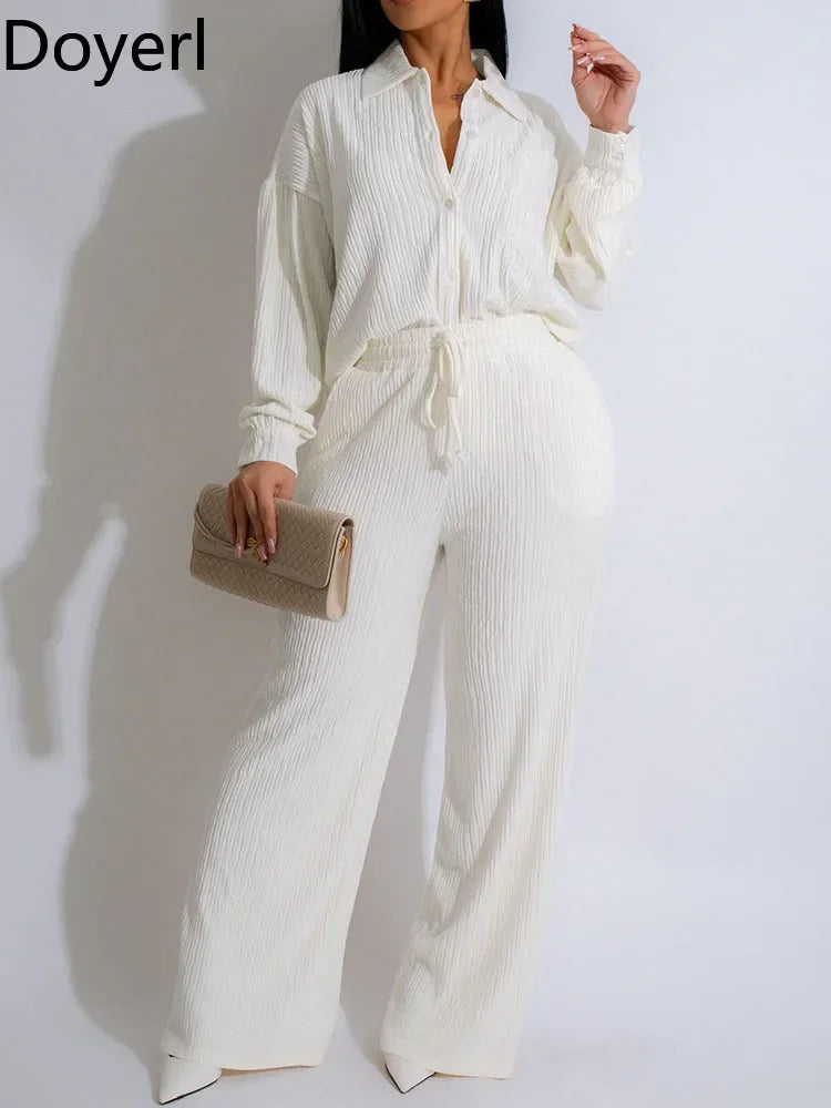 Loungewear Soft Set – Long Shirt & Wide Pants