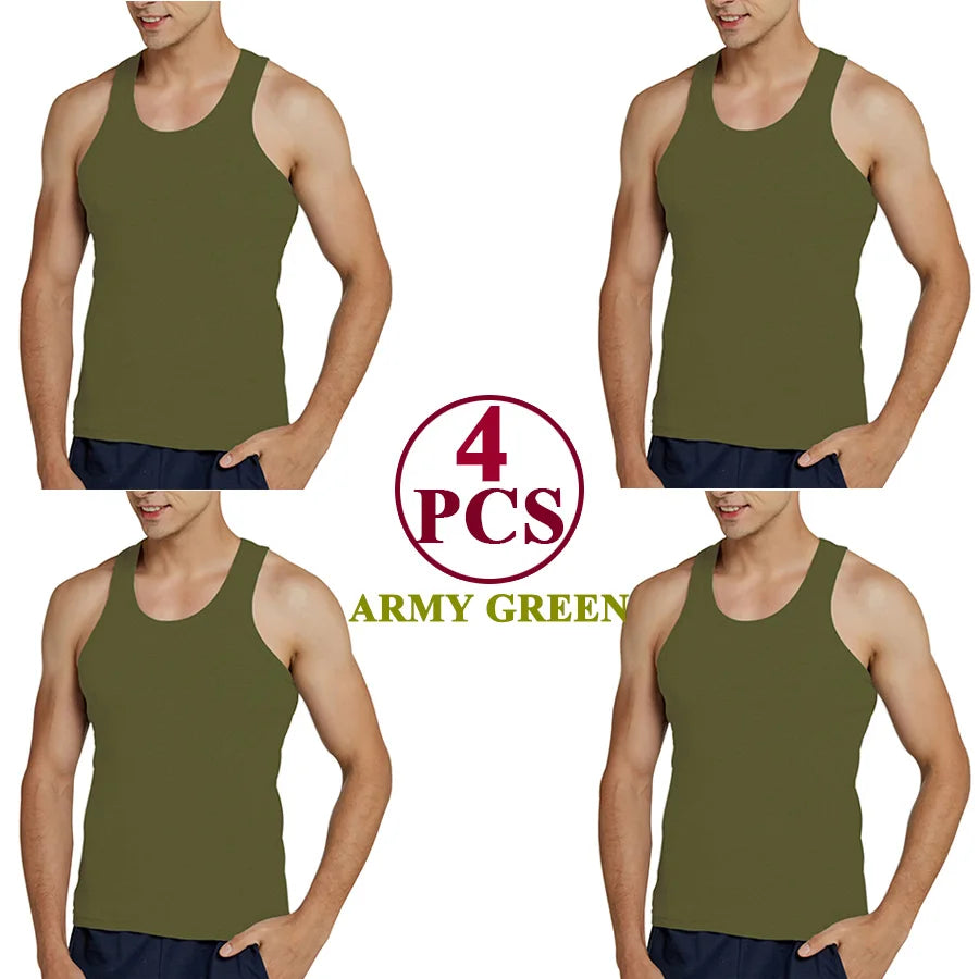 Classic Cotton Tank Pack – Slim Fit 4-Piece Set