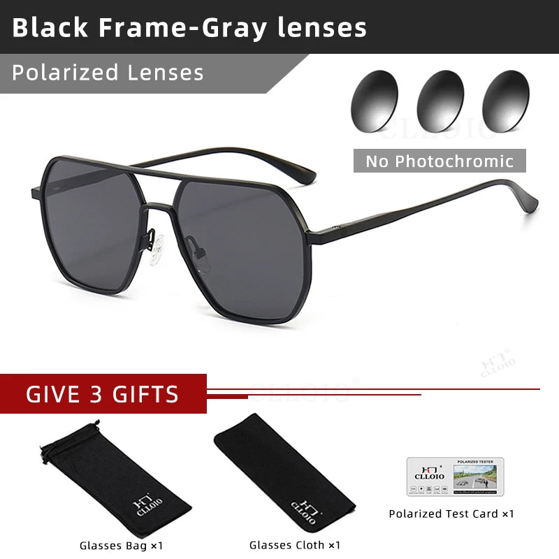 CLLOIO Photochromic Polarized Sunglasses – Anti-Glare Aluminum Driving Eyewear