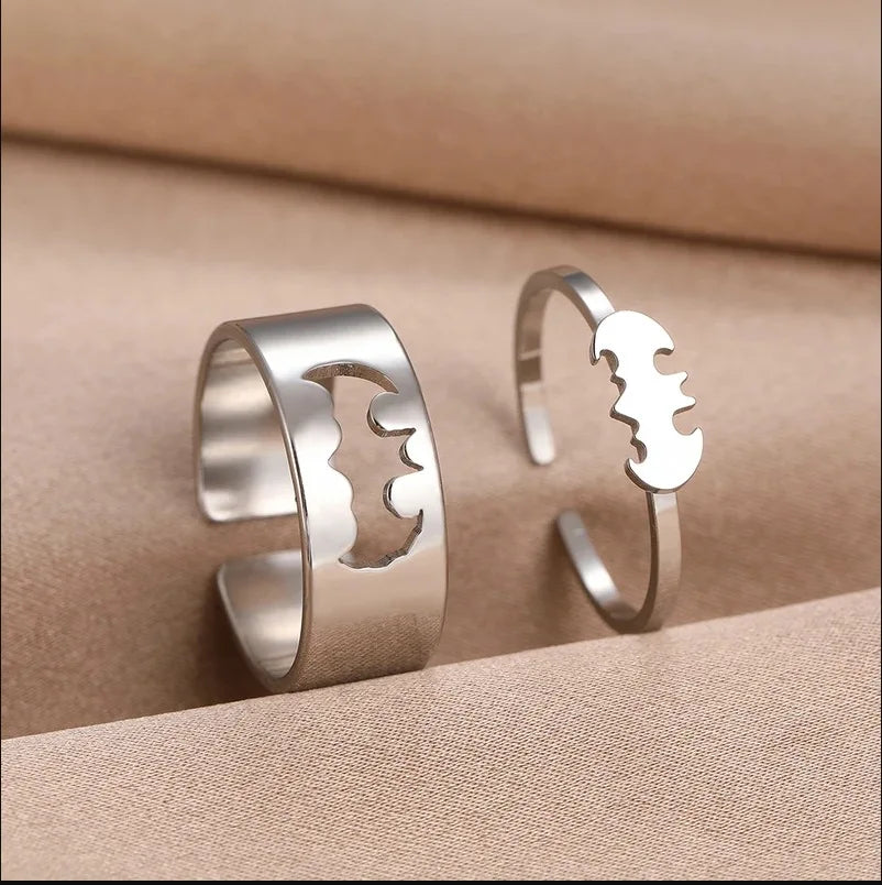 Bat Couple Rings – Stainless Steel Punk Rock Design