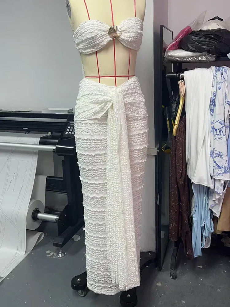 Shell Sequin Bandeau & Maxi Skirt Set