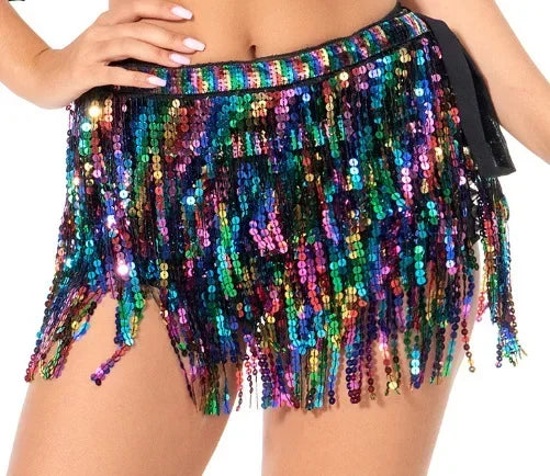 Sequin Tassel Mini Skirt — Dance & Party Ready