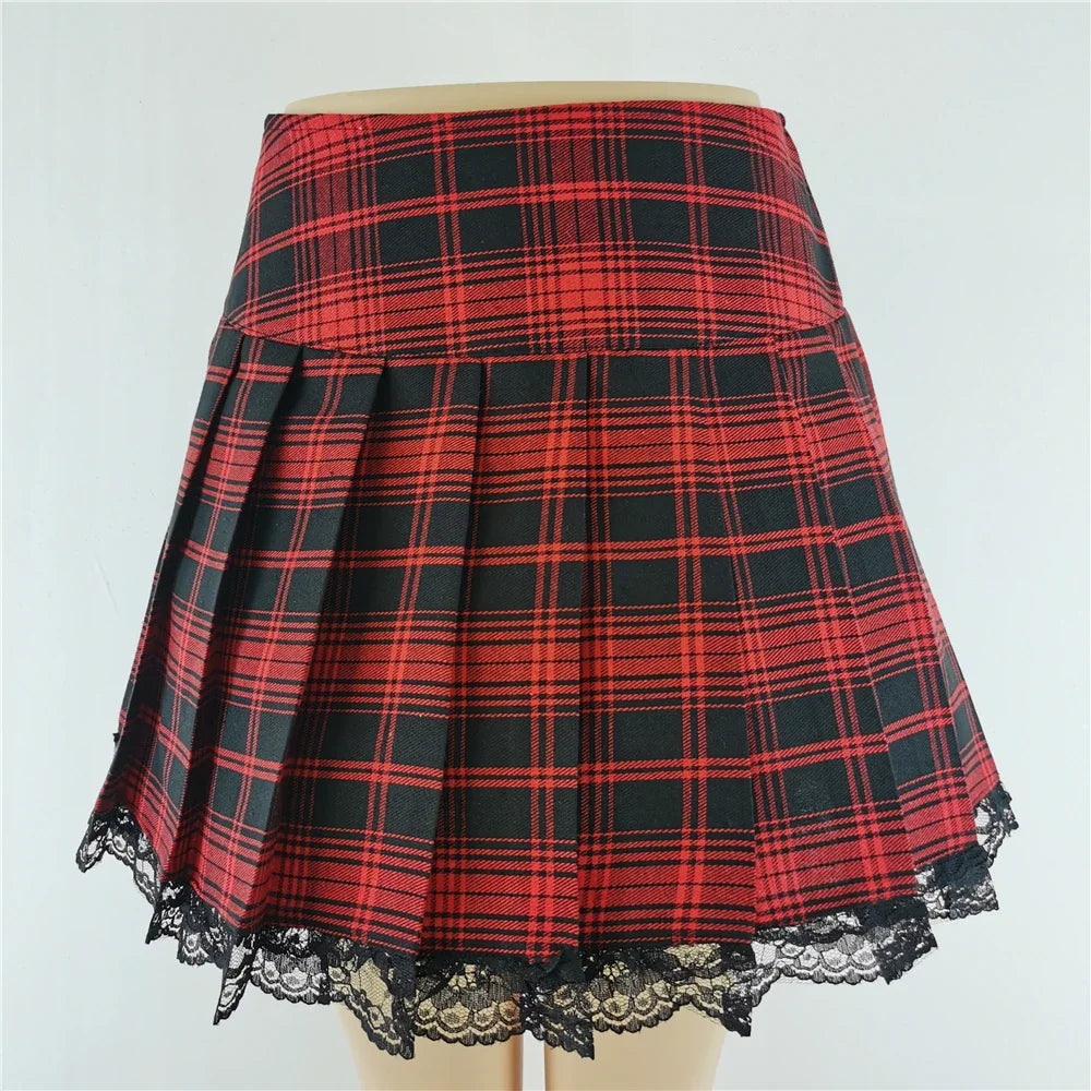 Punk Black Bandage Mini Skirt — Gothic Streetwear