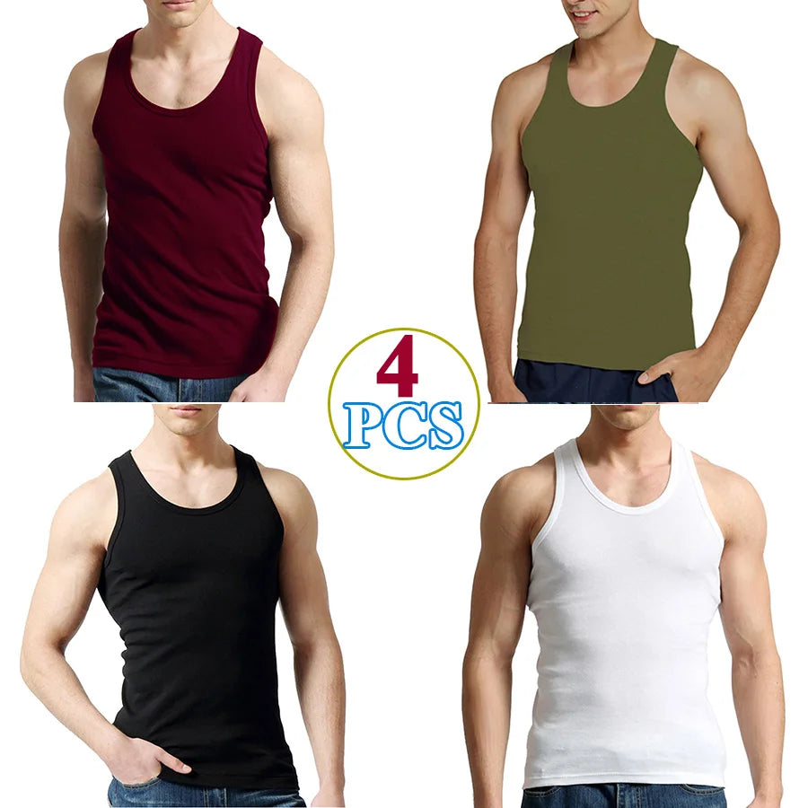 Classic Cotton Tank Pack – Slim Fit 4-Piece Set