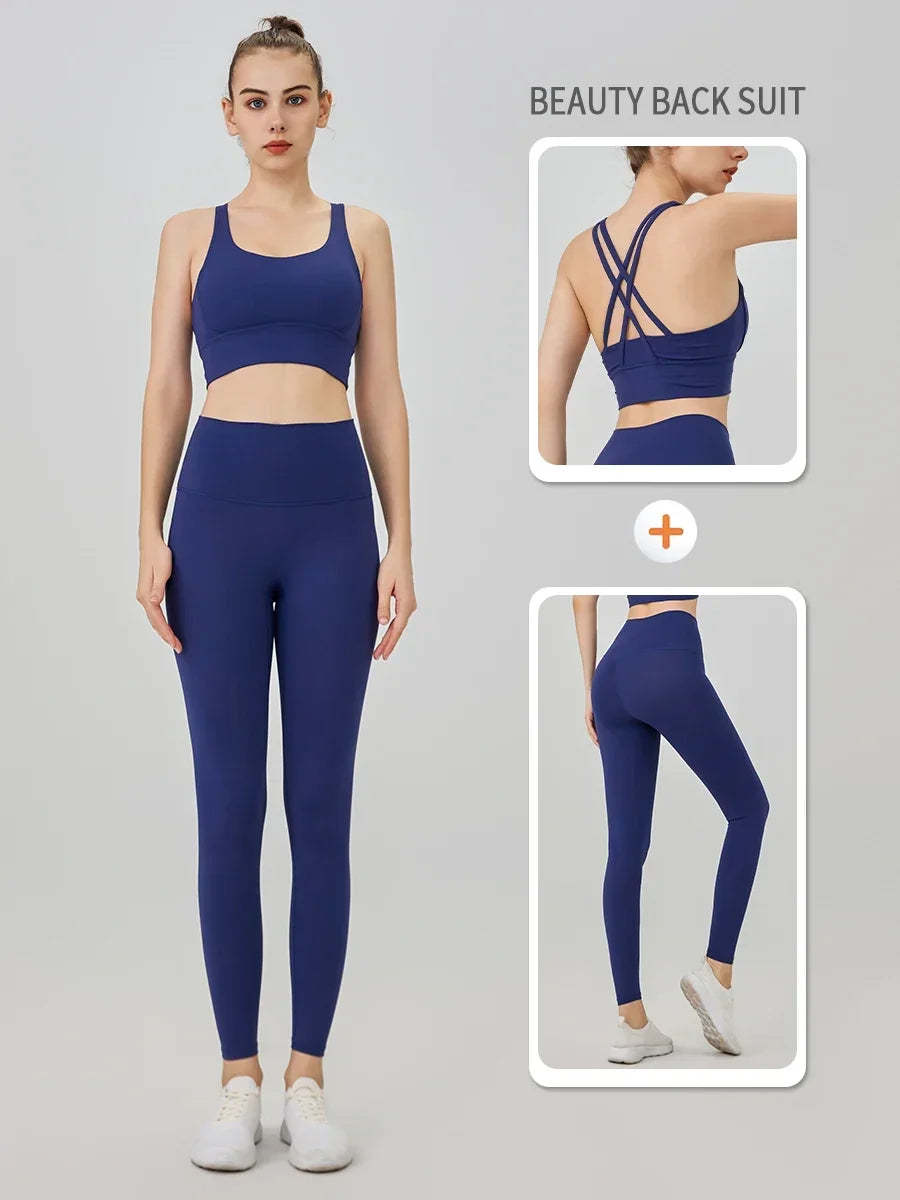 2-Piece Yoga Tracksuit — Women's Athletic Wear Sports Bra & Leggings Fitness Gym Outfit