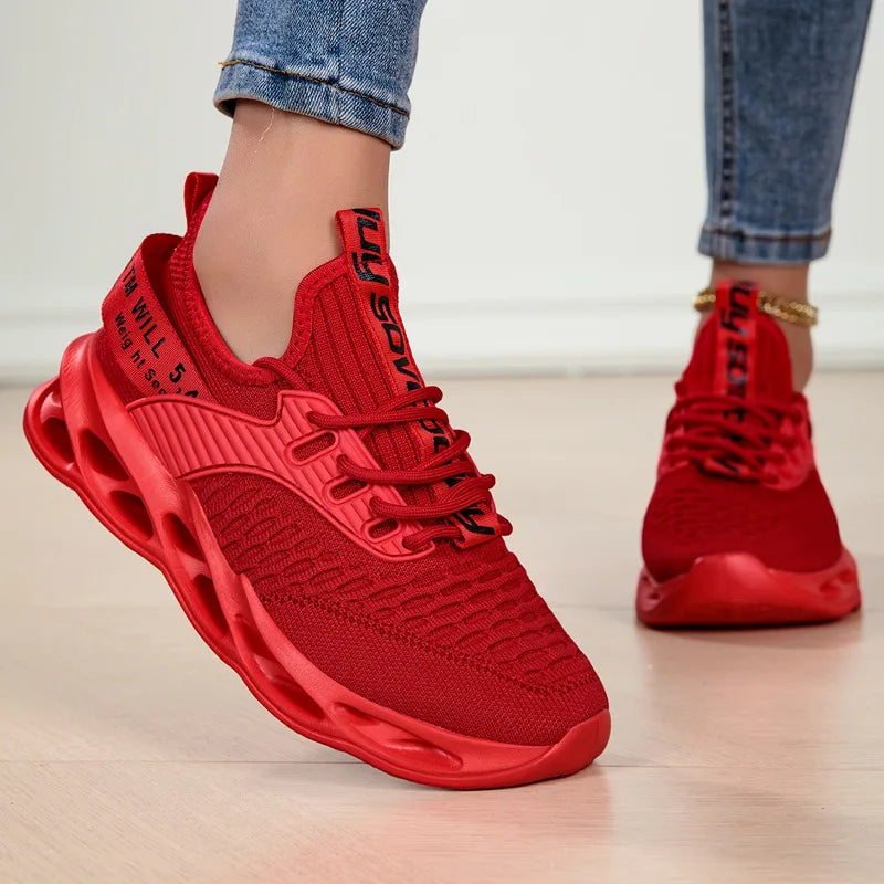 Summer Mesh Blade Sneakers | Men's Fashion Orange Running Shoes – Lightweight, Letter Print Trainers